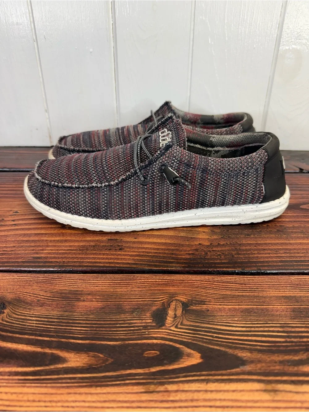 Hey Dude Wally Sox Gargoyle Red Slip-On Comfort Shoes Men’s Size 14